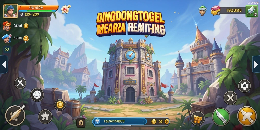 Tampilan gameplay seru dalam DINGDONGTOGEL, menara bertahan dari serangan musuh.