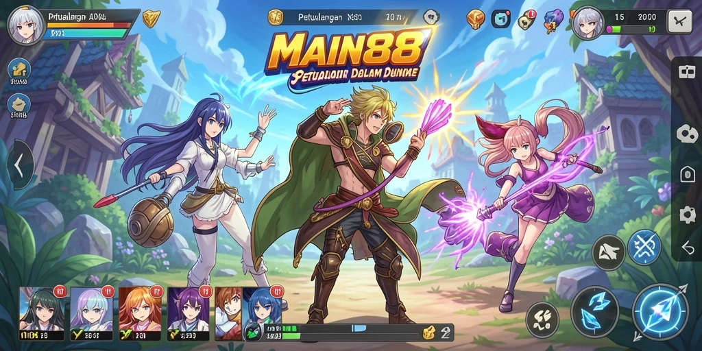 Screenshot MAIN88 menampilkan aksi bertempur karakter Anime yang mendebarkan.