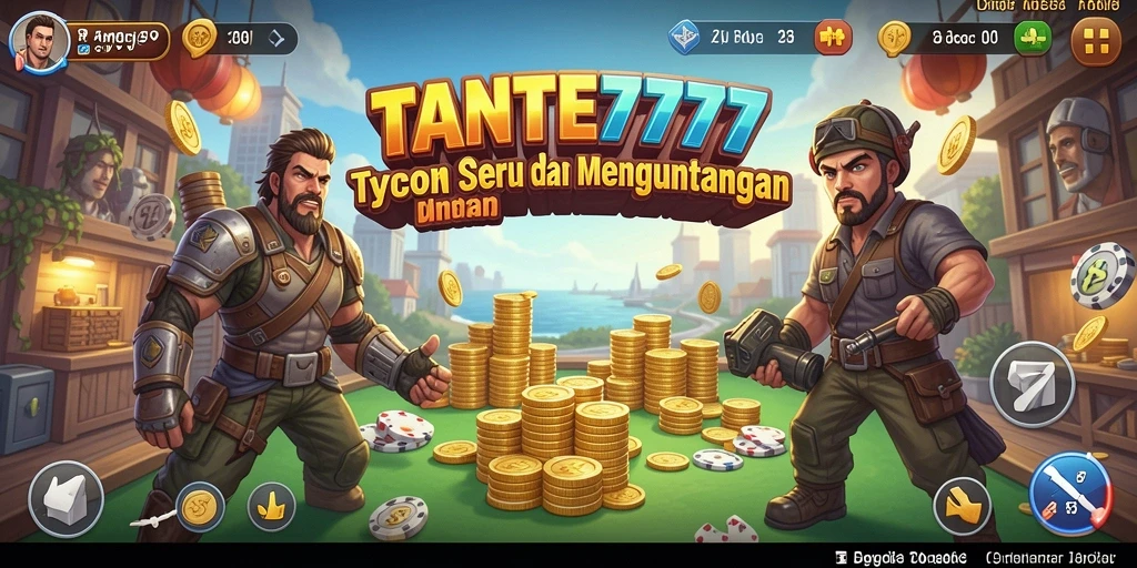 Tampilan menarik gameplay TANTE777 dengan elemen manajemen bisnis.