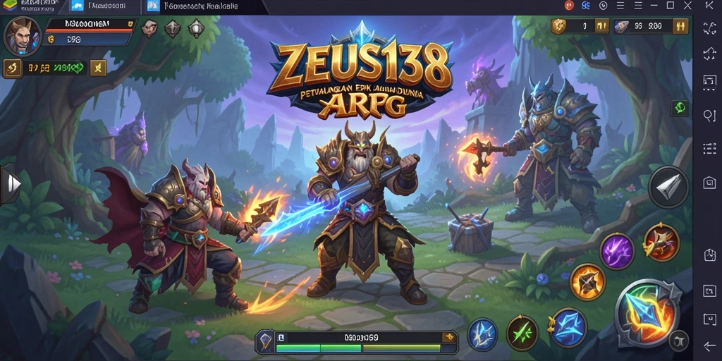 Screenshot menunjukkan aksi mendebarkan dalam gameplay ARPG ZEUS138.